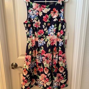 Vince Camuto Navy Floral Dress